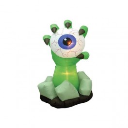 6 Foot Halloween Inflatable Monster Hand with Blue Eyeball