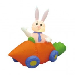 5 Foot Long Inflatable Easter Bunny in Carrot Car