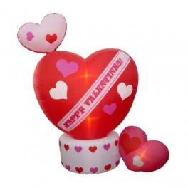 6 Foot Valentine's Day Inflatable Hearts Yard Decoration