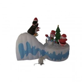 8 Foot Long Inflatable Santa Claus, Penguin and Snowman Skiing